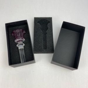 NIB Rosenthal Versace Medusa Head Lead Crystal Wine Stopper Amethyst Purple